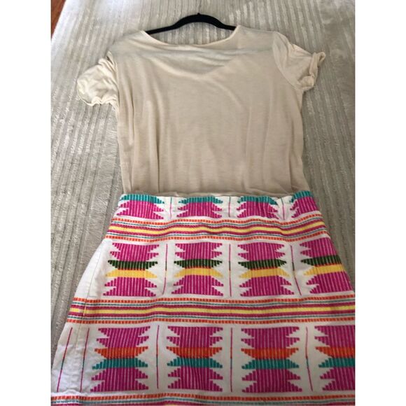 Freeway Beige Top Dress with Colorful Woven Skirt – Size M, - Picture 10 of 10
